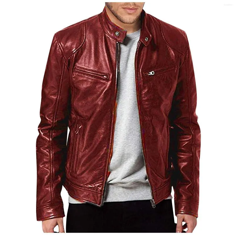 Men's Jackets Men Coats And Long Sleeve Motorcycle Coat Jacket Zipper Outwear Autumn Winter Warm Tops Leather Overcoat Chaquetas
