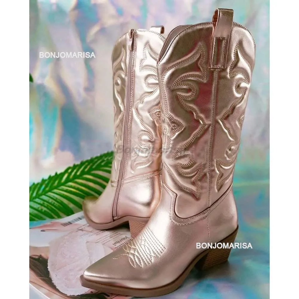 rose gold cowboy boots