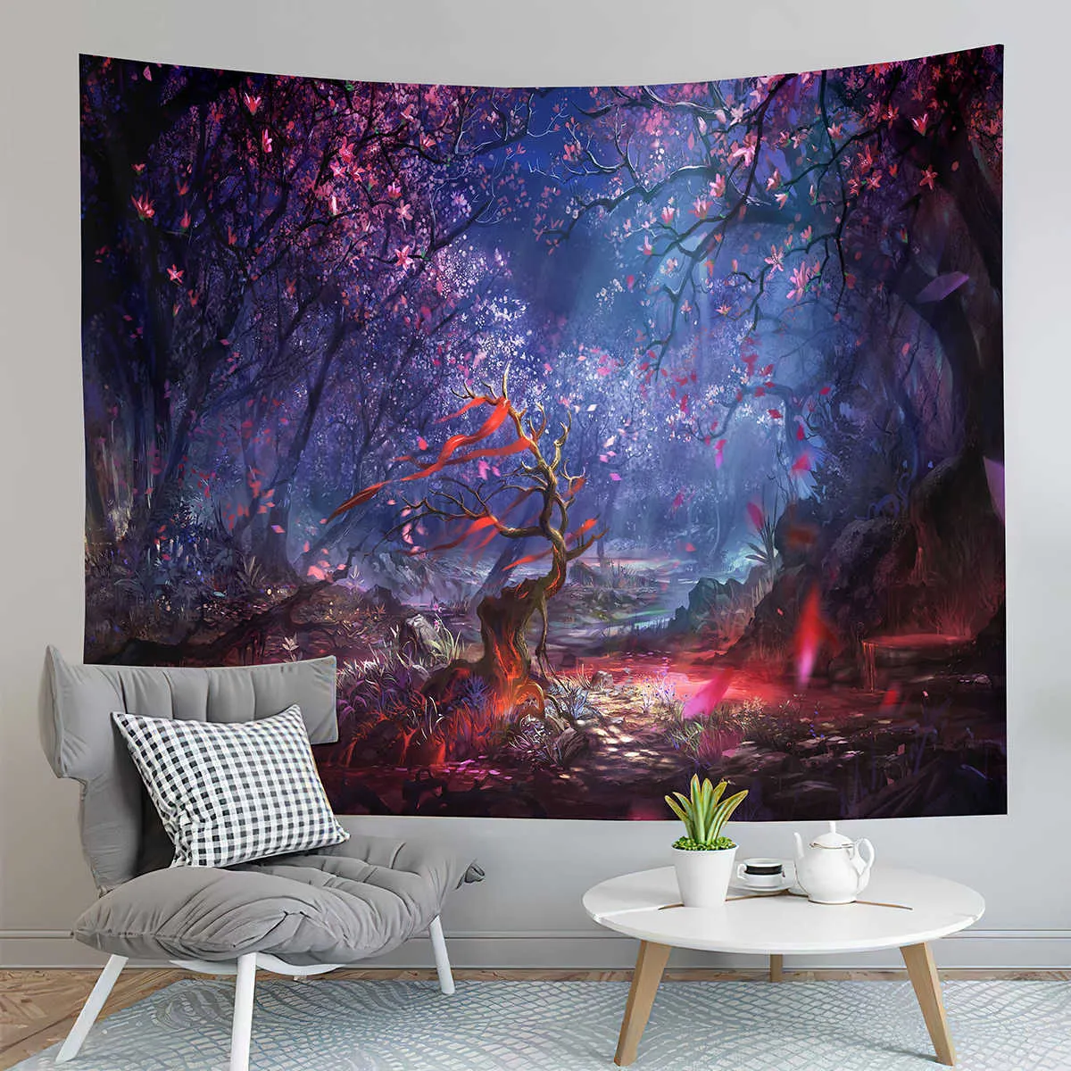 Tapisseries Forest Tapestry Fantasy Plant Tapestry Home Living Room Bedroom Wall Art Tapestry Can Customized