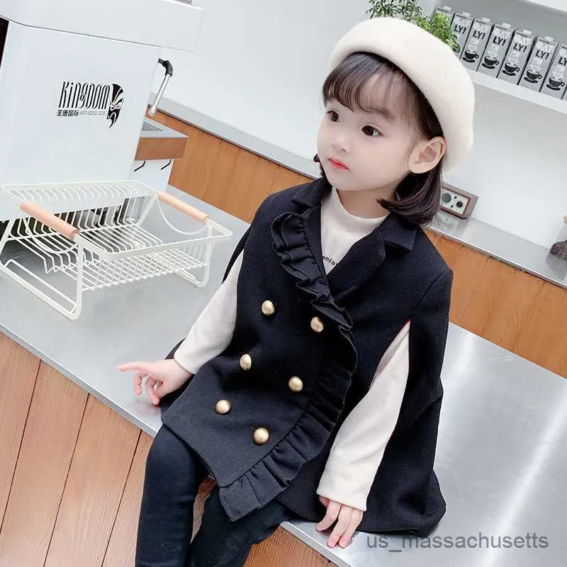 السترات العلامة التجارية الجديدة Girls Baby Overuats Autumn Winter Top Cloak Cloats Kids Girl Elegant Windbreaker Jackets Children's Clothing R230812