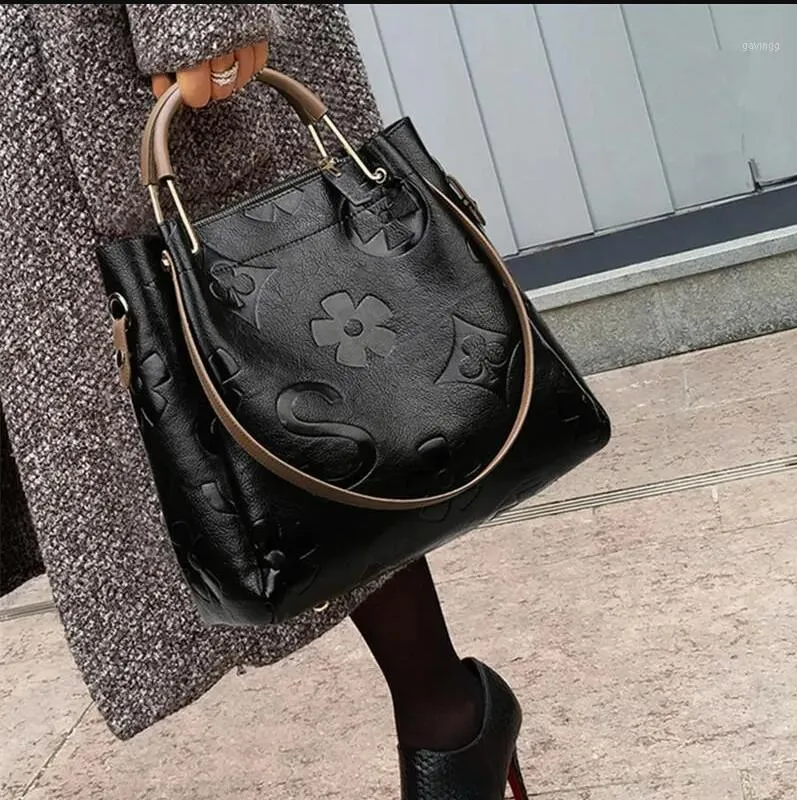 TOP1 BOLSO BOMBONERA DE MUJER DE 2021 BOLSO CRUZADO DE CUERO SUAVE VINTAGE DE TALLA GRANDE