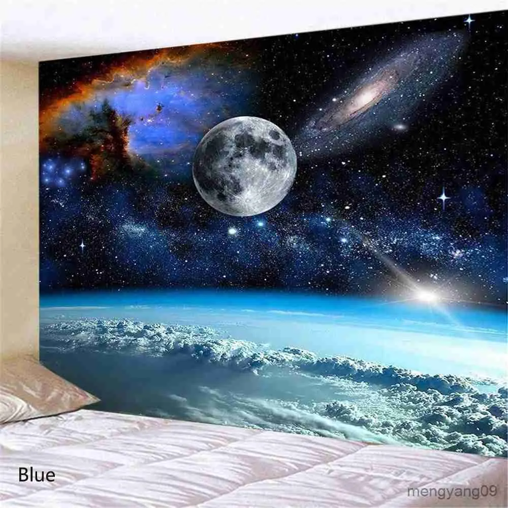 Arazzi Galaxy Planet Landscape Abete muro appeso per camera da letto Sogro del soggiorno dipinto di pittura Arazzo 95x73 cm Decorazioni per la casa gotica R230812