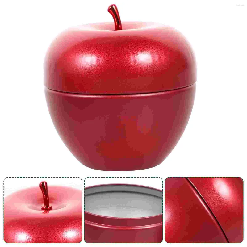 Depolama Şişeleri 4 PCS Apple Kavanoz Konteyneri Atıştırmalık Can Apple Şeklinde Kahve Çekirdekleri Teneke Çay Hediye Kutusu Konteynerler Yaratıcı Tanister