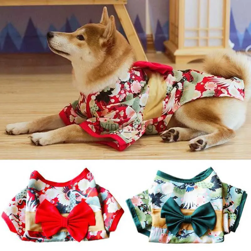 Festival Formal Pet Dog National para perros pequeños perros de estilo japonés ropa de gato de cachorro francés shiba inu kimono HKD230812