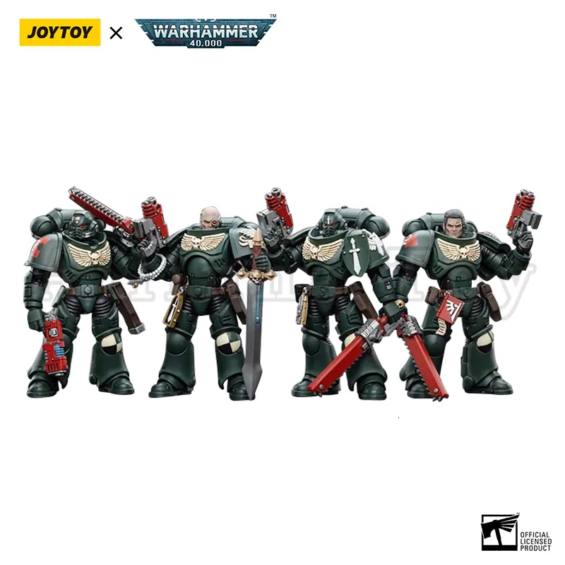 Figures militaires Joytoy 1/18 Action Figure 4PCS / SET 40K Dark Angels Intercesseurs Anime Modèle militaire 230811