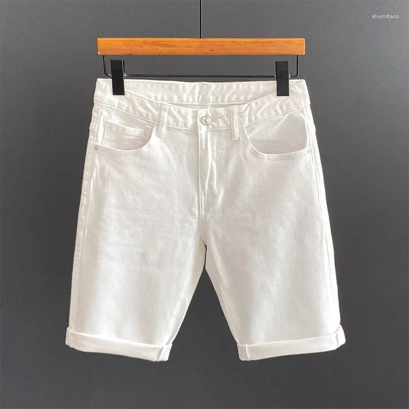 Mens white denim shorts top