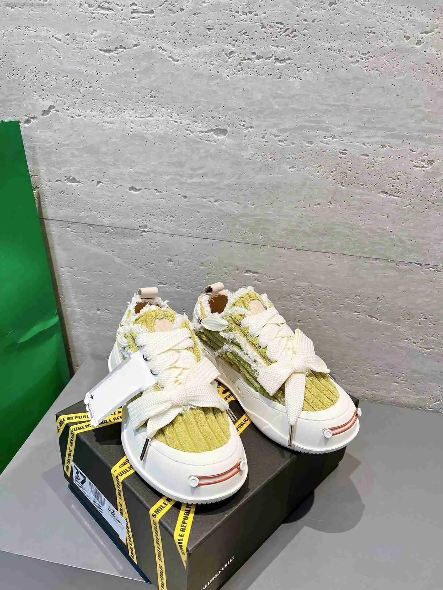 2022 Mens Sapatos Casuais SmileRepublic SR Street Chunky Sole Platform Canvas Mule Sneaker Branco Preto Split Mule Multi-Color Rosa Verde Creme Luxo Homens Mulheres