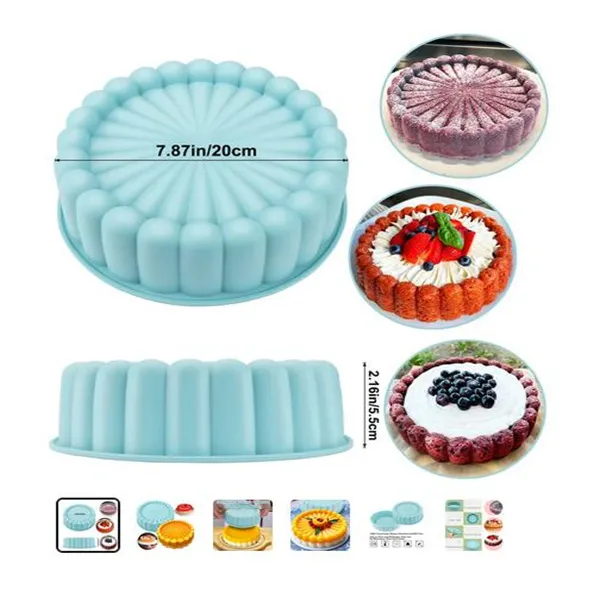 Silicone Round Pan Charlotte Cakes Pan Pan Sponge Flan Moule de fraises Shortcake Poue de cuisson Cuisine Moules de silicone GC2247