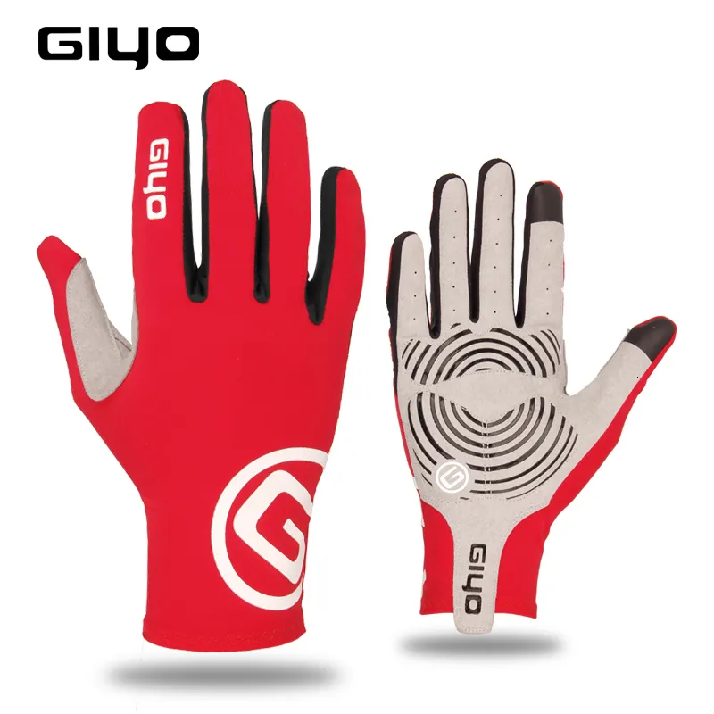 Sports Gloves Giyo Wind Breaking Cycling Full Finger Touch Screen Antislip Bicycle Lycra Fabric Mittens Bicicleta Road Bike Long Glove 230811