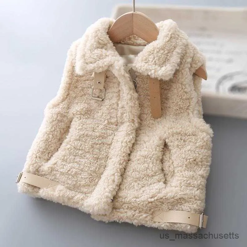Ceketler Yeni sahte yelek katlar kızlar kış ceket bebek çocuklar pamuk yastıklı kalınlaşan sıcak paltolar çocuk giyim r230812