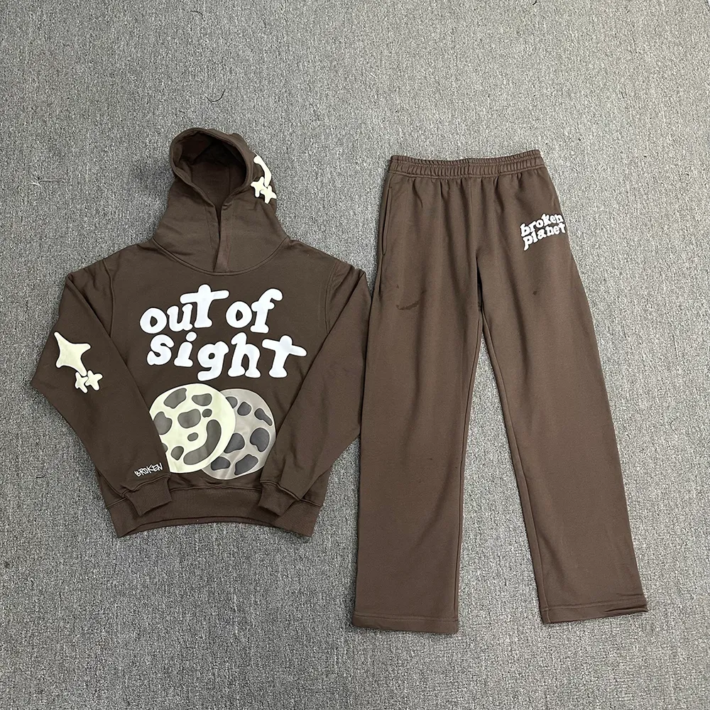 Herrspår från Sight Broken Planet Sweatpants and Hoodies sätter unisex streetwear broderi baggy y2k casual ropa hombre spårsuits 230812