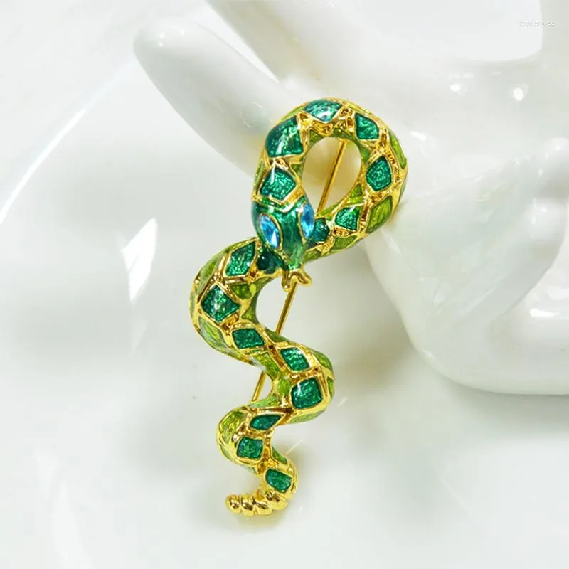 Brooches MZC Crystal Jewelry Animal Snake Rhinestone Broches Metal Insect Strass Brooche Women's Dress Brooch Christmas Pins X9009
