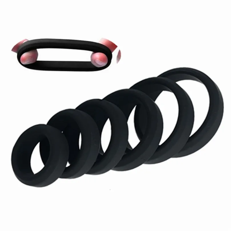 Cockrings Cockring für Männer Hahn Ring Hodensackkugel Stretcher Silikon Dick Gürtel Hoden Lock Samenverzögerung Ringe Penis Sex Werkzeug 230811