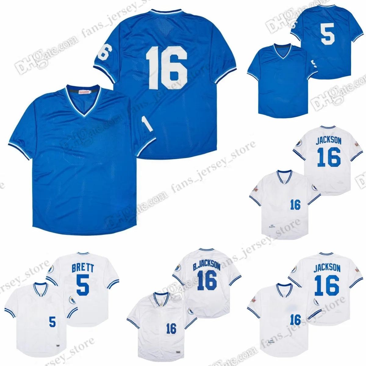 1985 George Brett Vintage Baseball Jerseys Bo Jackson sydde tröja