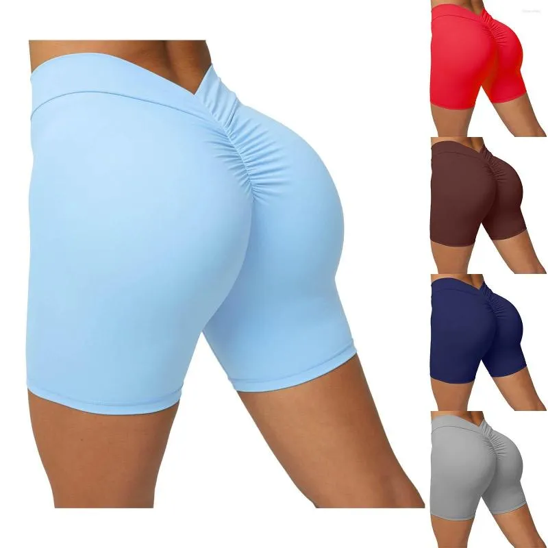 Shorts actifs V Back Scrunch Bushorts Workout Gym Leggings pour les femmes Pantalons de yoga violent confortable