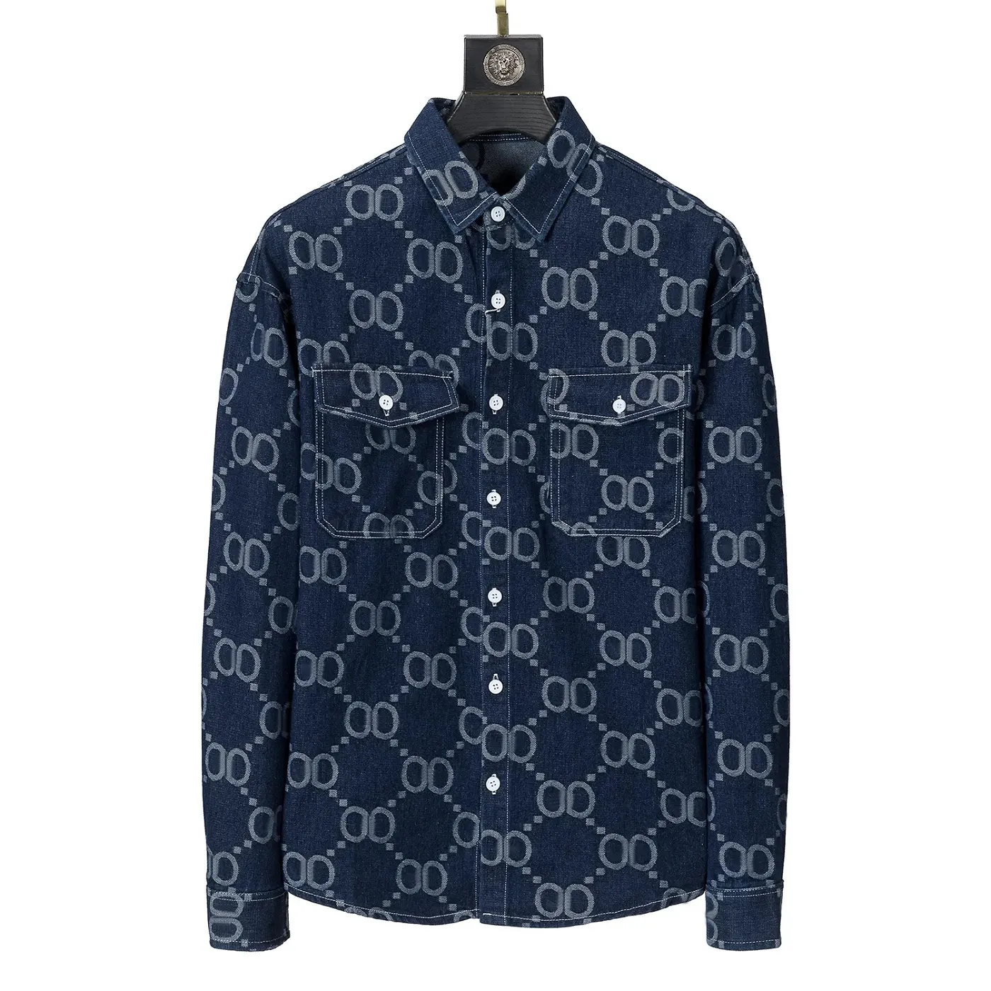 Luxury Spring automne à manches longues Brand de coton de coton Champe de denim Men de cowboy de qualité à manches longues pour hommes Vêtements de créateurs pour hommes décontractés M-3XL OO