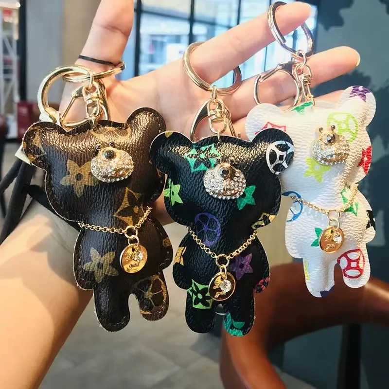 Key Rings Animal Design Leather Keychain Rings with Animal Pattern in Multiple Colors for Car ...