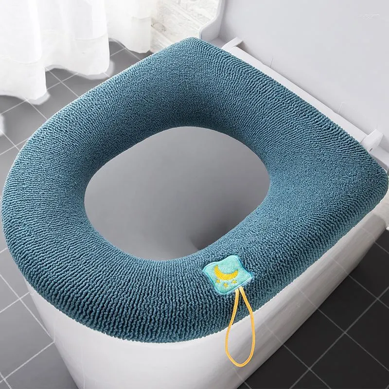 Toalettstol täcker universell tjock ring täcker fyra säsonger allmänna plysch kudde tvättbart hushåll