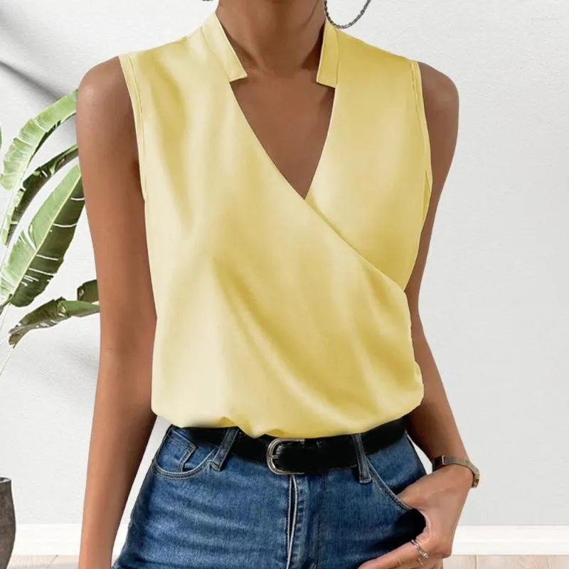 Women's Blouses Summer Vest Stand Collar Sweat Absorption Cool Simple Loose Pure Color Tank Top Casual T-shirt Daily Clothing