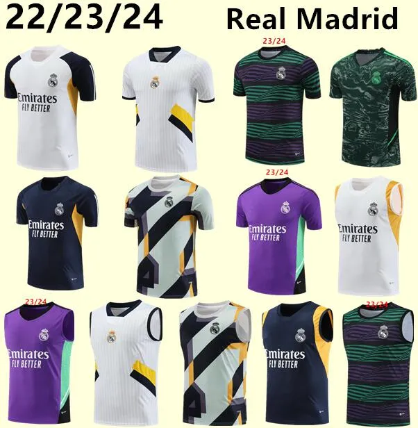 22/23/24 Futbol Forması Kısa Kollu Spor Giyim Seti Real Madrid Trailsuit Set Erkekler Futbol Seti Chandal Futbol Anket Madrid Eğitim Jersey Futbol