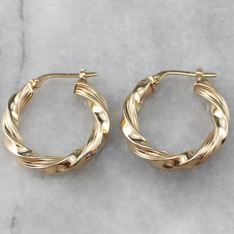 Hoop Earrings Classic Twist Women's Gold Plated Hook Drop