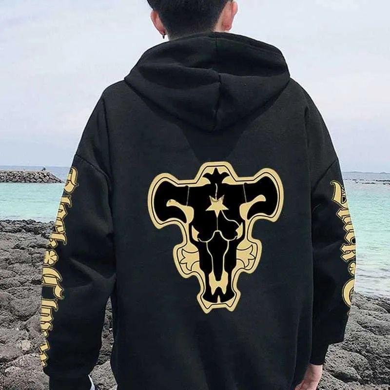 Anime Black Clover Black Bulls Squad Emblem Hoodies Yami Asta Magic Knights Sweatshirts Tops Pullovers Sudadera FELPA Moletom HKD230725