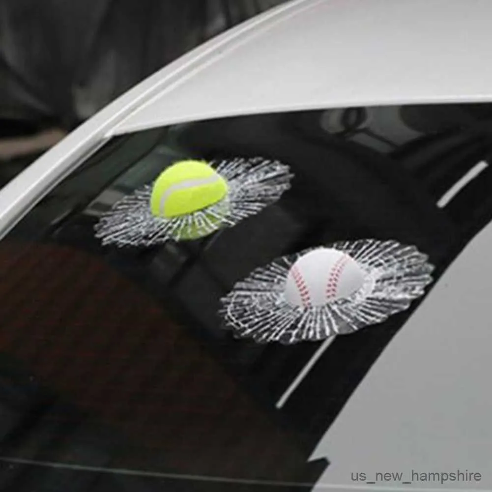 Aufkleber 3D Baseball Football Tennis Ball Hits Body Auto Window