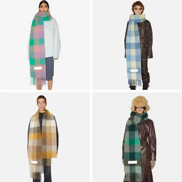 Luxury scarf designer scarf for women fashion Europe latest autumn and winter multi color thickened Plaid women scarf AC with extended Plaid shawl couple warm scarf