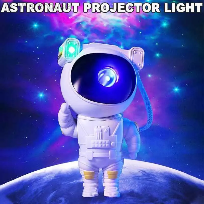 Astronaut -Projektor für Kinder Schlafzimmer Nacht Licht Projektor Starry Galaxy Star Night Lights Projektion Spielzeug für Mädchen Jungen HKD230812