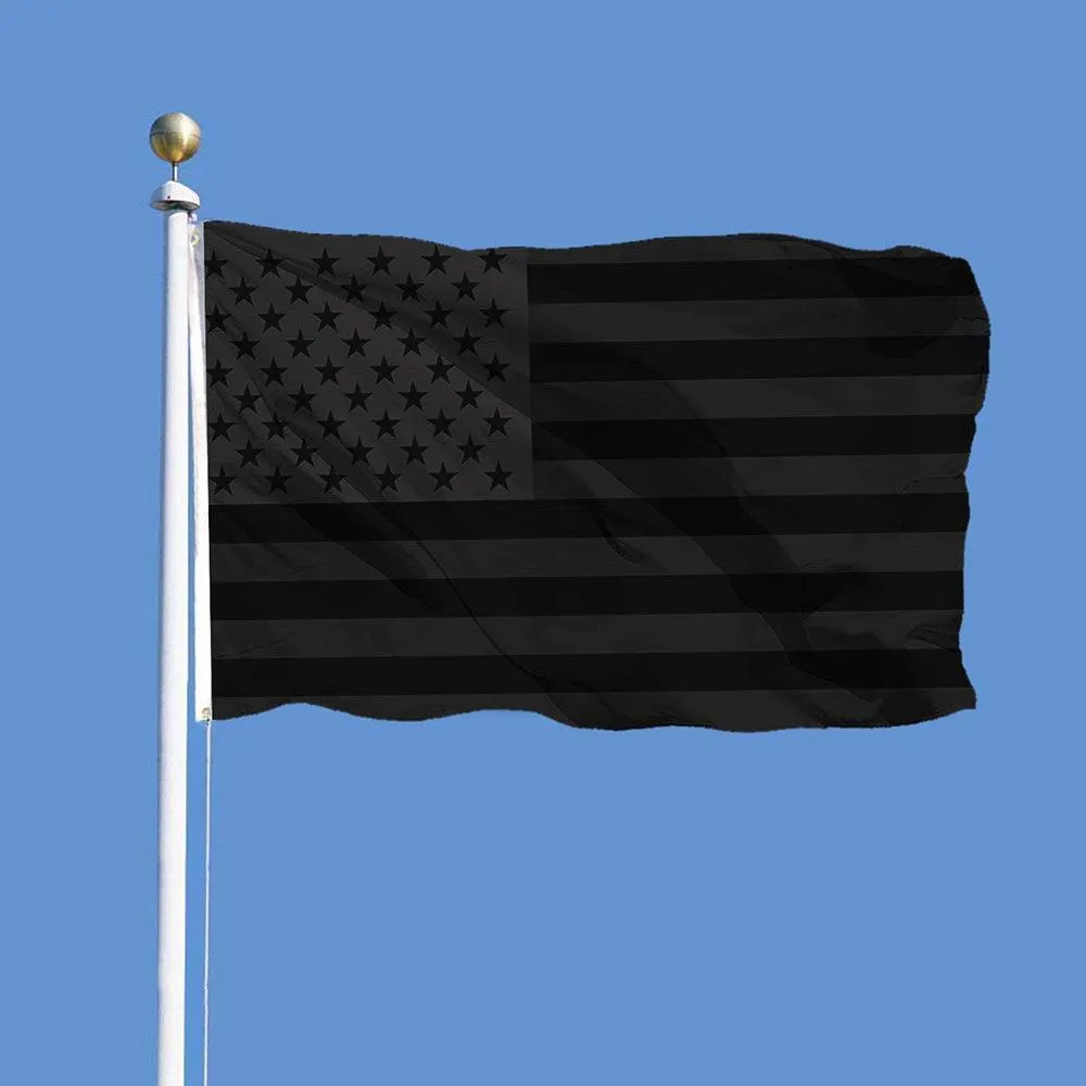 Banner Flags All Black American Flag 3x5 ft Inget kvartal kommer att ges oss USA Historiskt skydd Polyester 90x150cm EE Drop Deliver DHMG7