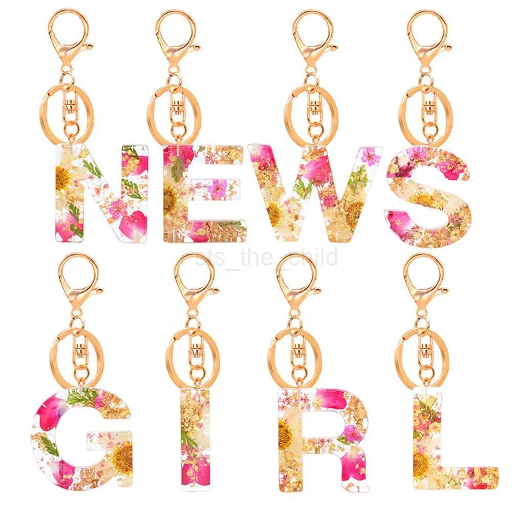 Keychains Bedanyards seca Flor Letra Inglês Chain Chave Popular Crystal Gel Jewelry Keyring Daisy PETAL PENENTE ACESSÓRIOS