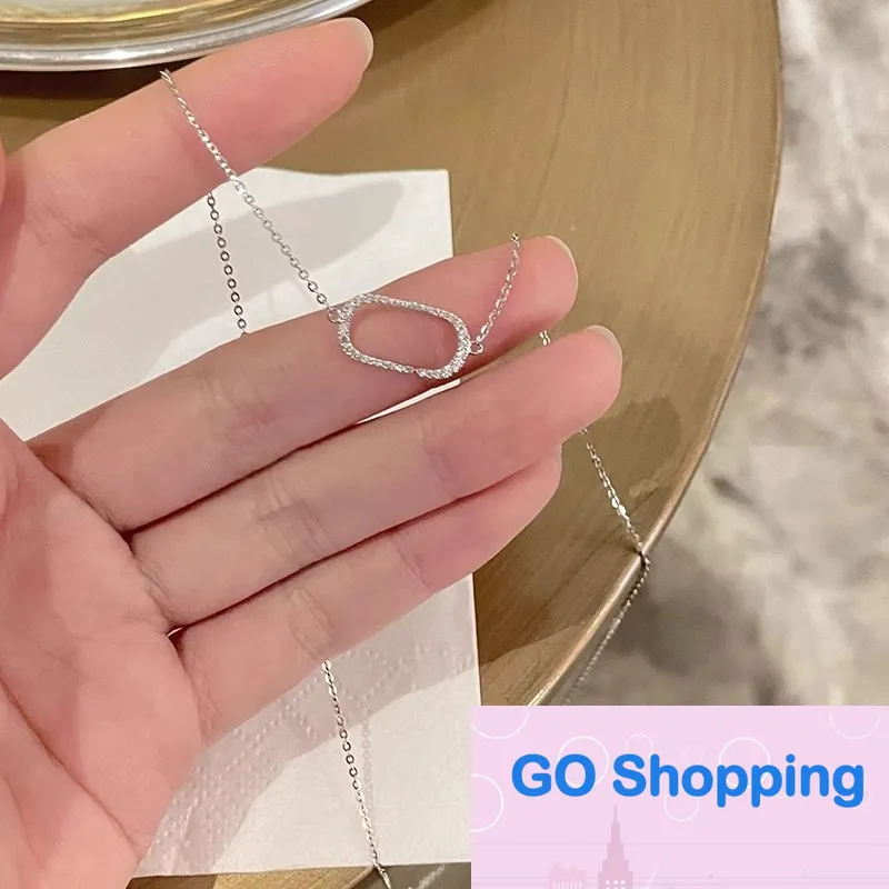 Classic S925 Sterling Silver Pig Nose Necklace for Women Ins Light Luxury Minority Design High-Grade Simple Elegant Shining Diamond Clavicle Chain
