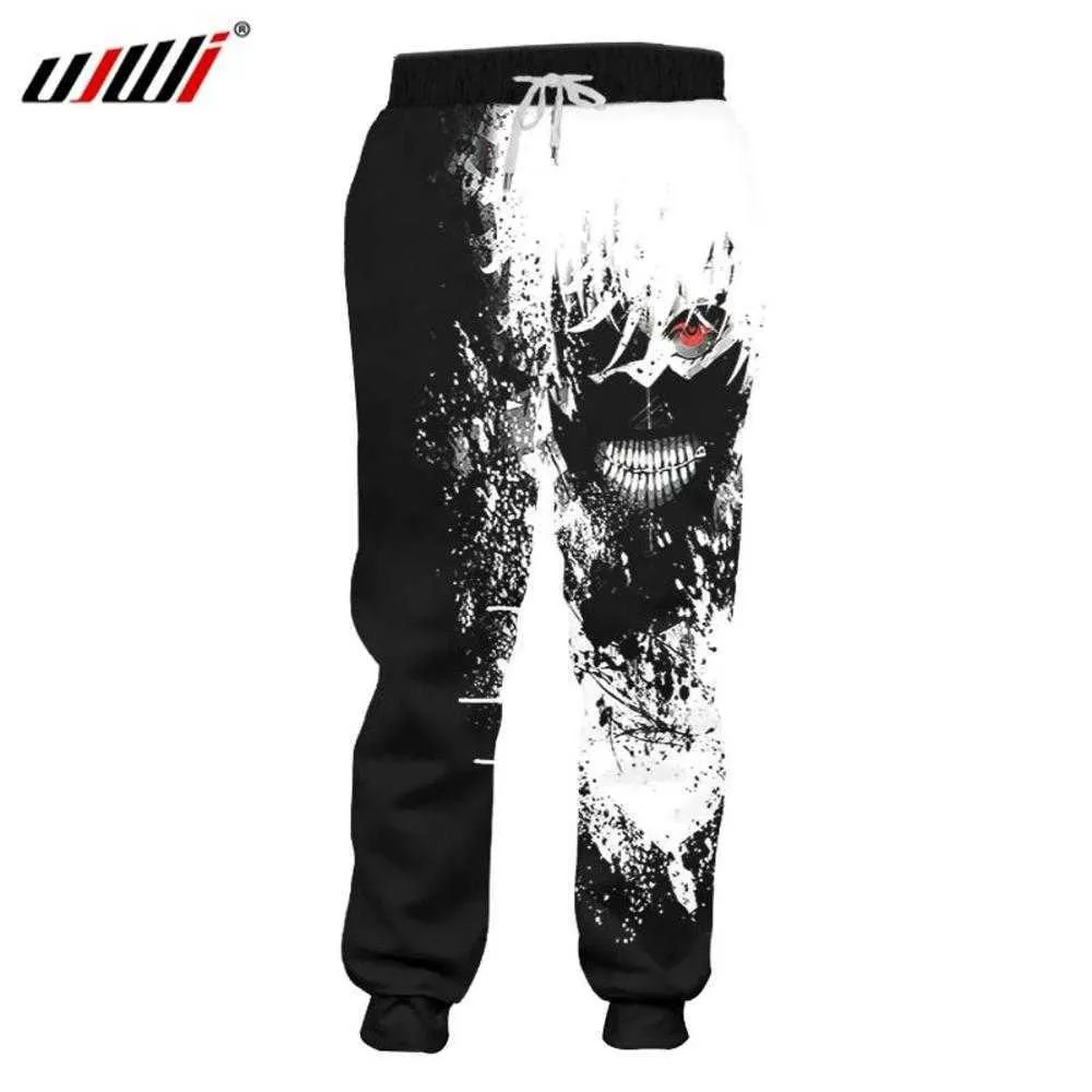 Calça ujwi man ken kanek 3d calças impressas desenho animado tóquio ghoul sortpants kawaii japão clássico de anime spandex casual calntswbq9wbq9