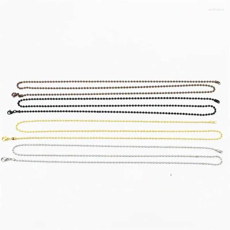 Hänge halsband blandar färg 75mm 6st olika färgpärlor kedja rostfritt stål flytande skåp