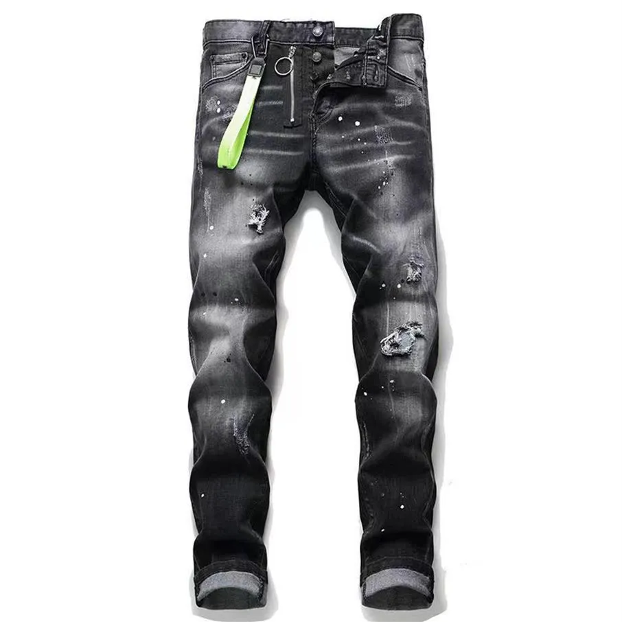 Designer Jeans Hip-Hop High Street Fashion Brand Jean rétro Torn Torn Coux de conception pour hommes de conception de pantalons slim3080