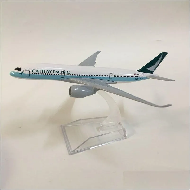 DIECAST Model samochodów 16 cm samolot samolot Cathay Pacific A350 samolot Aircraft Toy 1400 Metal Airbus Airplanes Toys LJ200930 Dostarcz dhymi