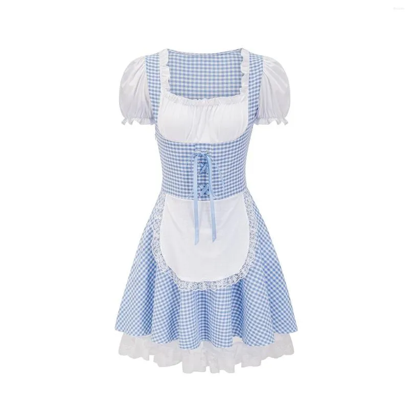 Robes décontractées allemandes Oktoberfest allemand Vêtements traditionnels Summer pour les femmes robe midi de longueur du genou avec une fente mini