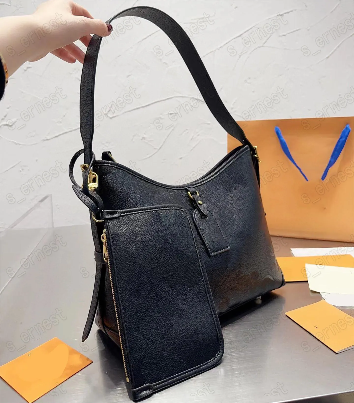 ☆ DHgate 갈색 어깨 핸드백 : 보우 매듭 디테일과 동전 지갑이있는 코팅 된 캔버스 가죽 토트 빈티지 스타일 | 신상품 바로 구매