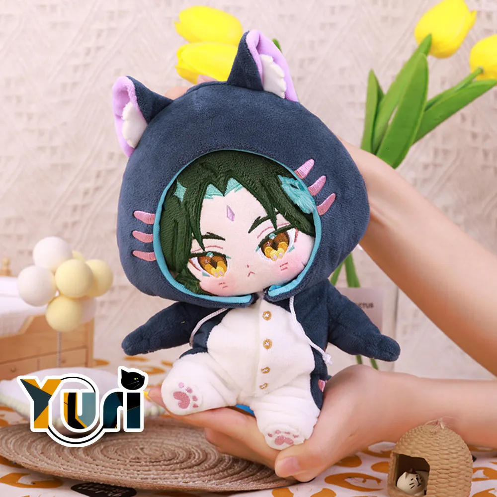 Dolls Genshin Impact Xiao Costume Doll Cat Pajamas Ubrania Ubranie na gwiazdę 20cm 20 cm Zabawne strój anime cosplay c om 230811