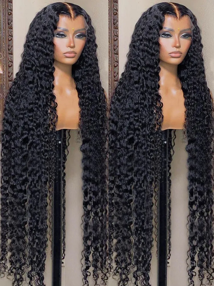 Синтетические S 40 -дюймовые вьющиеся 13х4 кружевные передние волосы, бразильские для женщин, глубокая волна 13x6 HD Фронтальный предварительный предварительный 230811