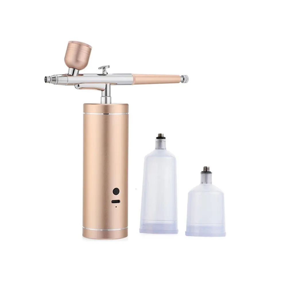 Andere Gesundheit Schönheit 0m Wasser Sauerstoff Airbrush Mini Luftkompressorpistole zum Malen von Tattoo Make -up Spray Gesicht Dampf Schönheit Apparat 230811