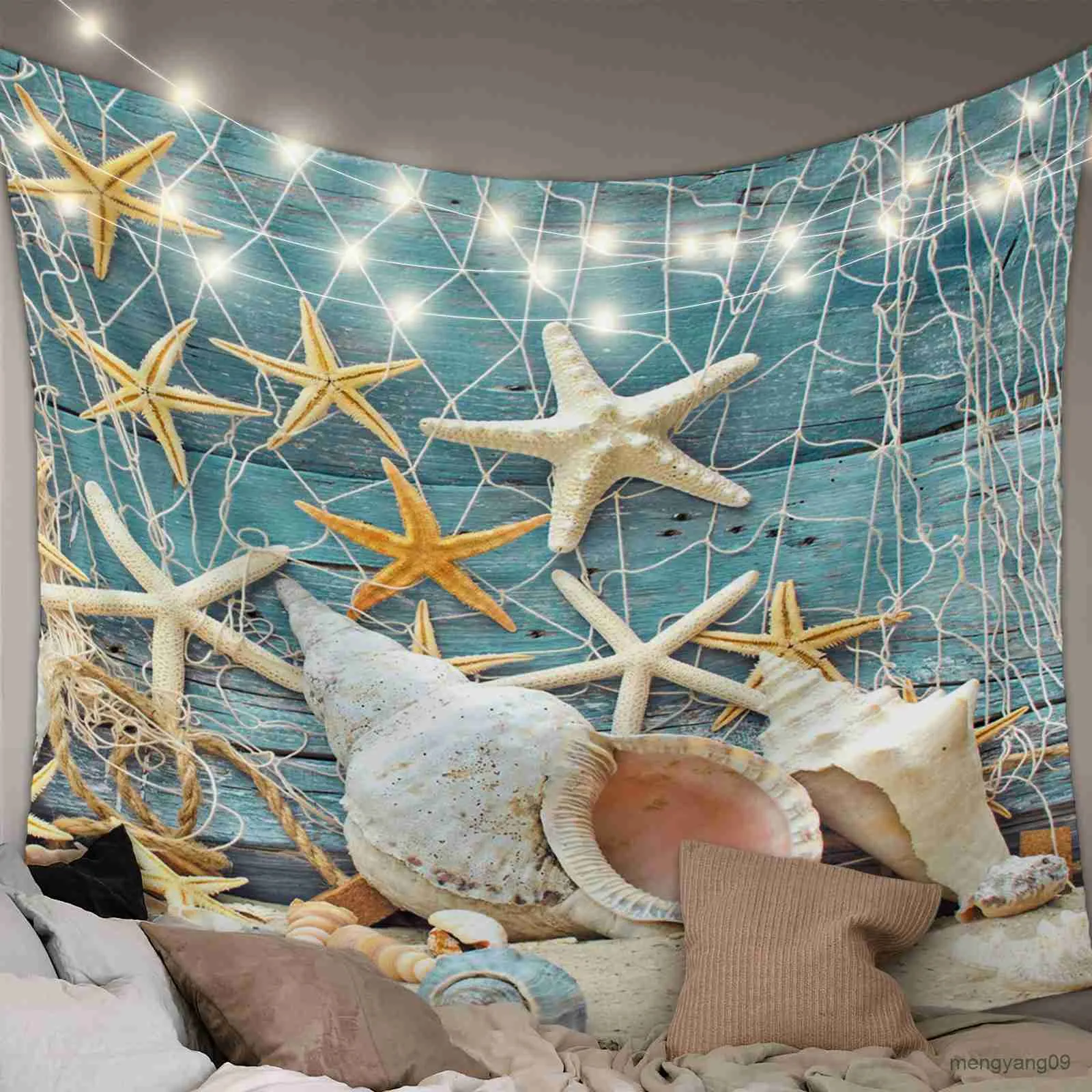 Gobelin na plażę rybołówstwo gobelin Wiszące dekoracje domu sypialnia dekoracja ściany tapisserie joga mata r230812