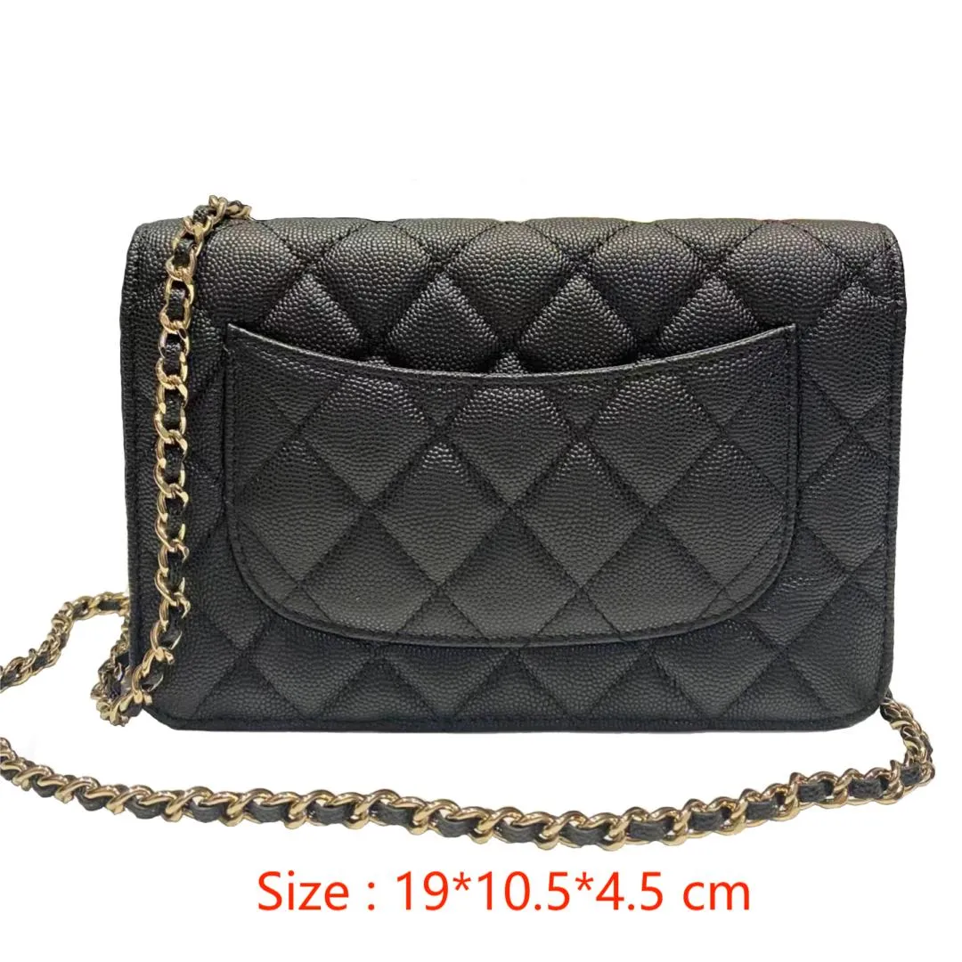 10A highest quality wallet chain purse original caviar or sheepskin made designer bag with box X029