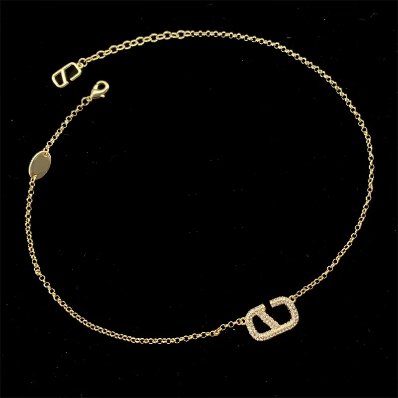 Designer halsband för kvinnor hänge halsband dam lyx smycken diamant guld halsband bröllop collier