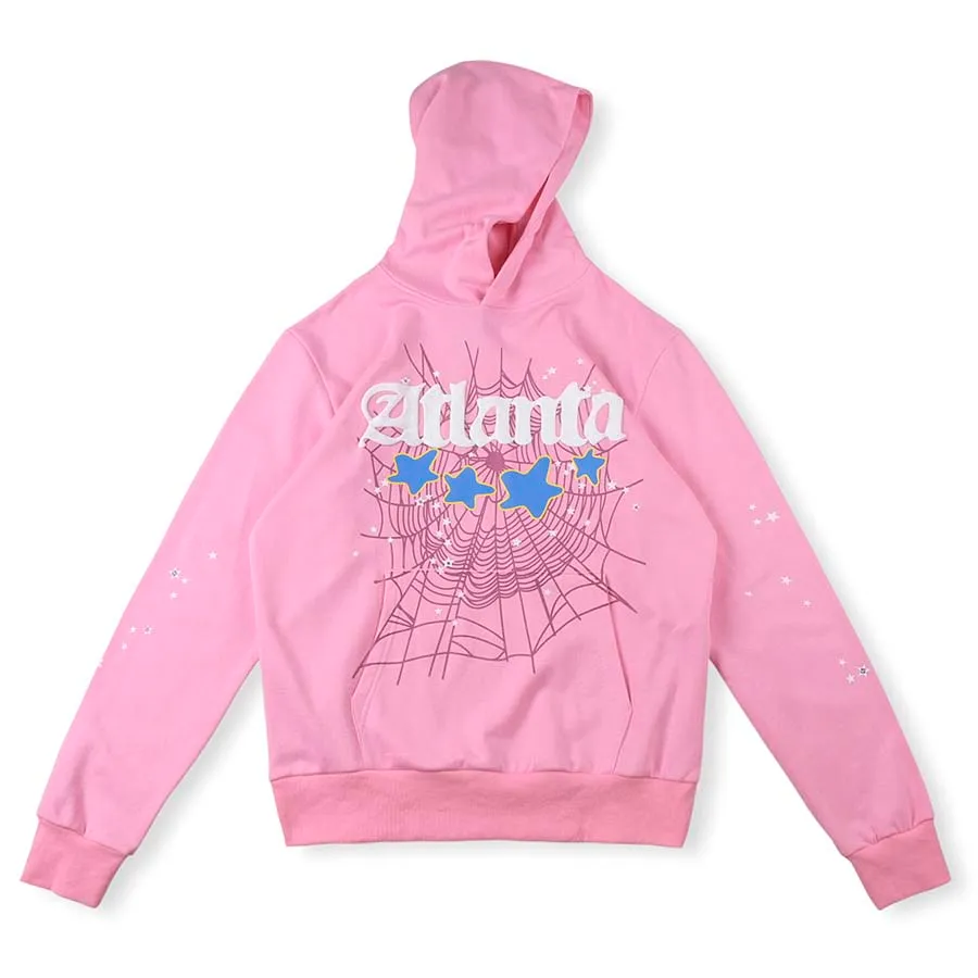 Spider SweaterShirts Hoodies Designer Mens Pullover Puff Star Letter Men Femme Sweat à sweat Web brodé Spider Web Pink