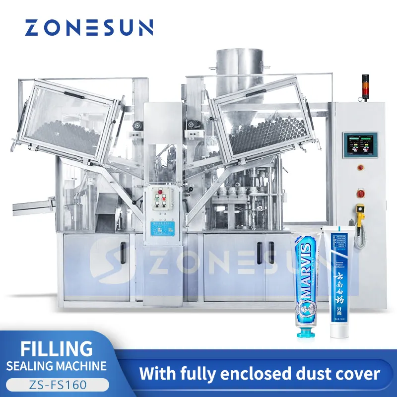 ZONESUN Automatic Tube Filling and Sealing Machine Toothpaste Cosmetic Cream Lotion Packaging Plastic and Aluminum Tube ZS-FS160