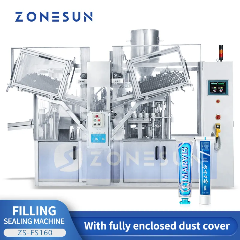 Zonesun Otomatik Tüp Doldurma ve Sızdırmazlık Makinesi Diş Macunu Kozmetik Krem Losyon Ambalaj Plastik ve Alüminyum Tüp ZS-FS160