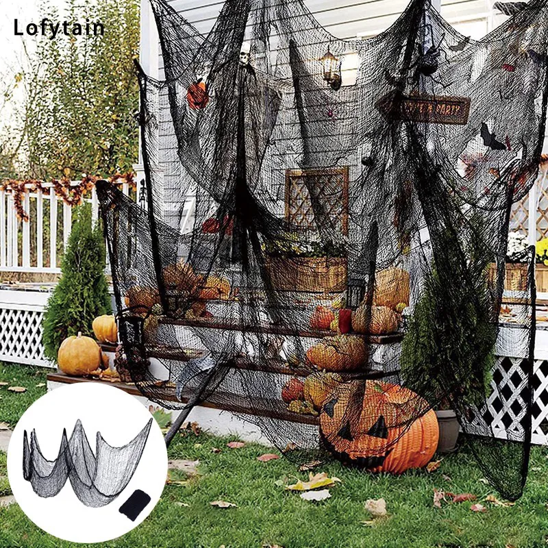 Другая вечеринка для мероприятий поставляет Lophytibe White Black Halloween Makebeeen Treeby Cloths Giant Spider Web для Хэллоуина вечеринка домашней сцены Декор ужас 230811