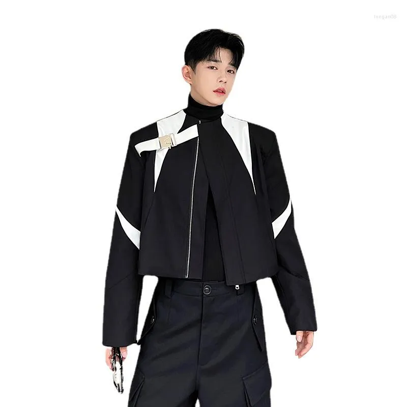 Vintage Korean Streetwear Mens Short Ski Coat With Stand