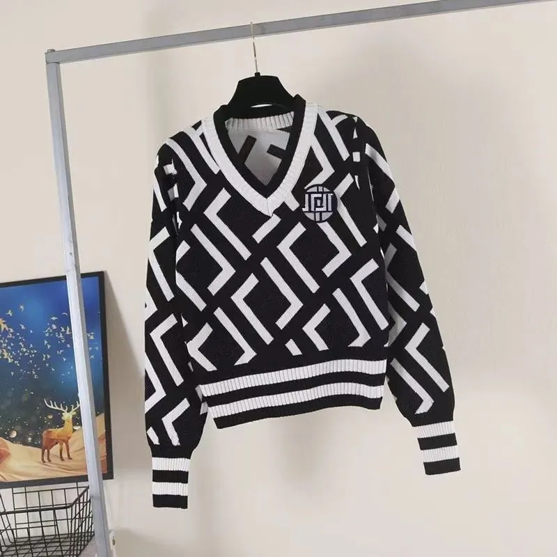 스웨터 여성 디자이너 스웨터 여성 V 목 F 편지 그래픽 스웨터 가디건 고급 버전 프랑스 최신 의류 여성 고급 스웨터 재킷